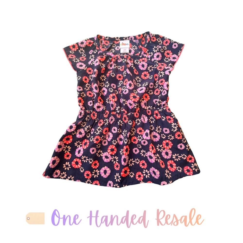 🌺 Circo Kids Dark Blue Floral Girls Blouse Pink Purple 18M